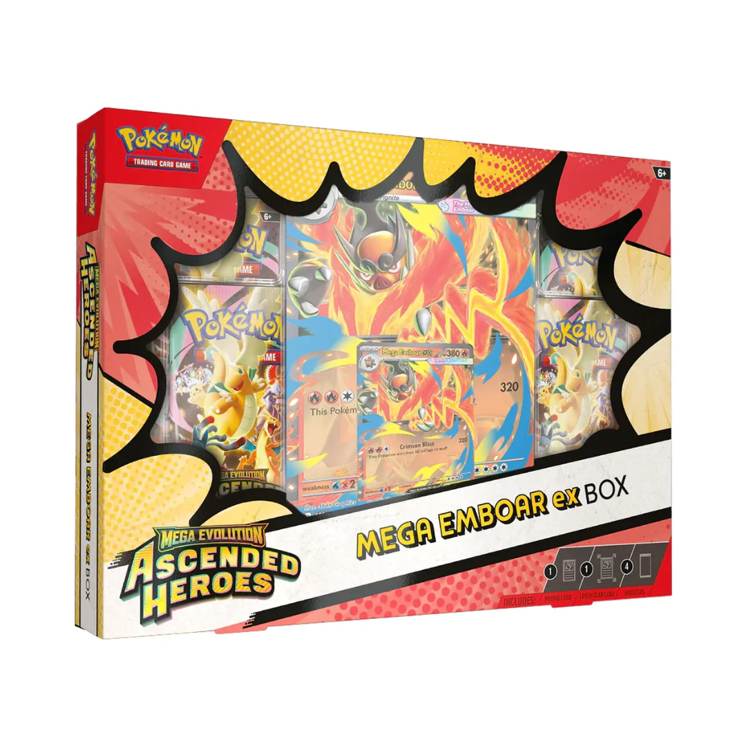 Pokèmon Mega Evolution: Ascended Heroes - ex Box: Mega Emboar ex Collection (4 Boosters)