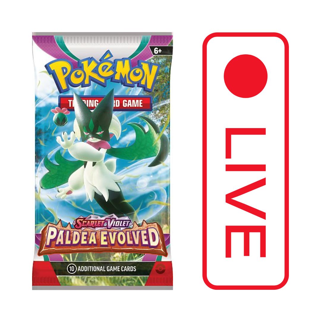 pokemon paldea booster box Pokémon TCG: Scarlet & Violet: Paldea Evolved Booster Pack LIVE BREAK – Flinamania