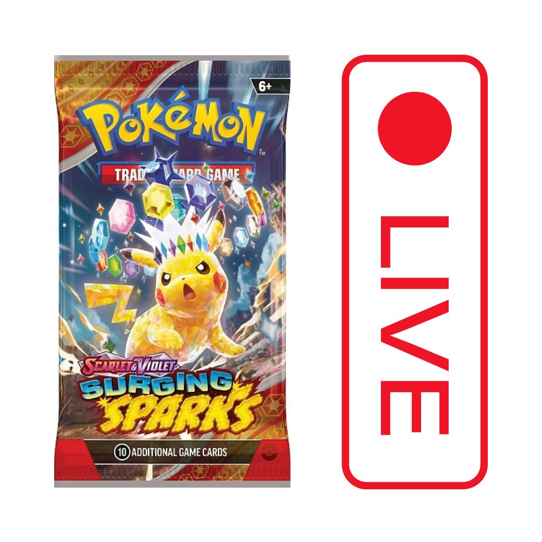 Pokmon TCG: Scarlet & Violet: Surging Sparks Booster Pack LIVE BREAK Flinamania Pokmon TCG: Scarlet & Violet: Surging Sparks Booster Pack LIVE BREAK Flinamania