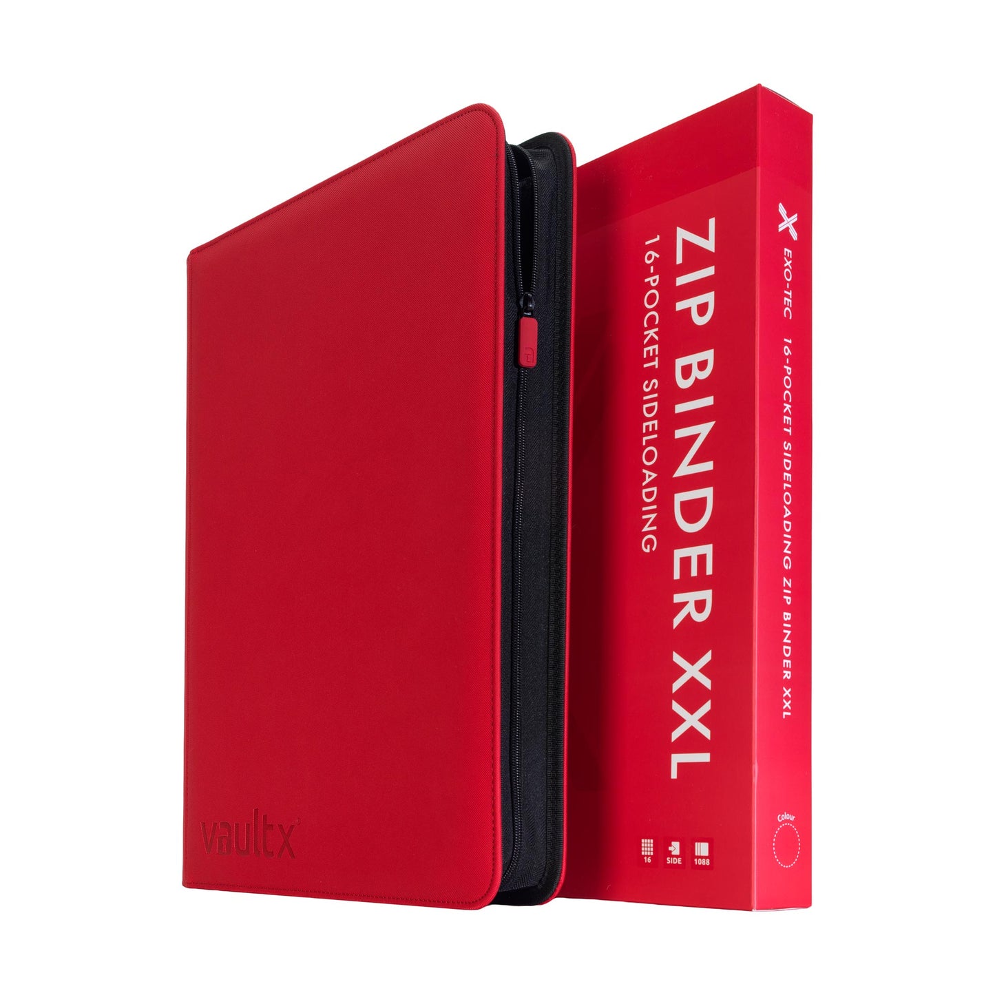 VaultX Exo-Tec Zip Binder - Fire Red (16-Pocket)