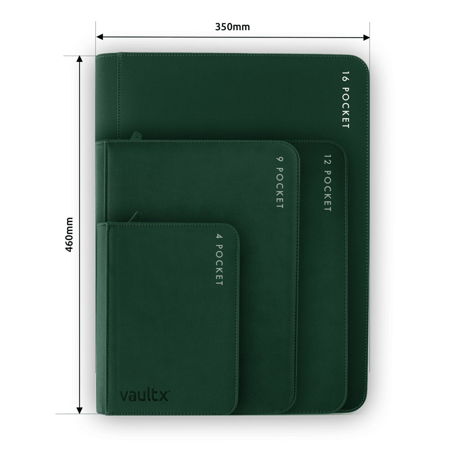 VaultX Exo-Tec Zip Binder - Forest Green (16-Pocket)