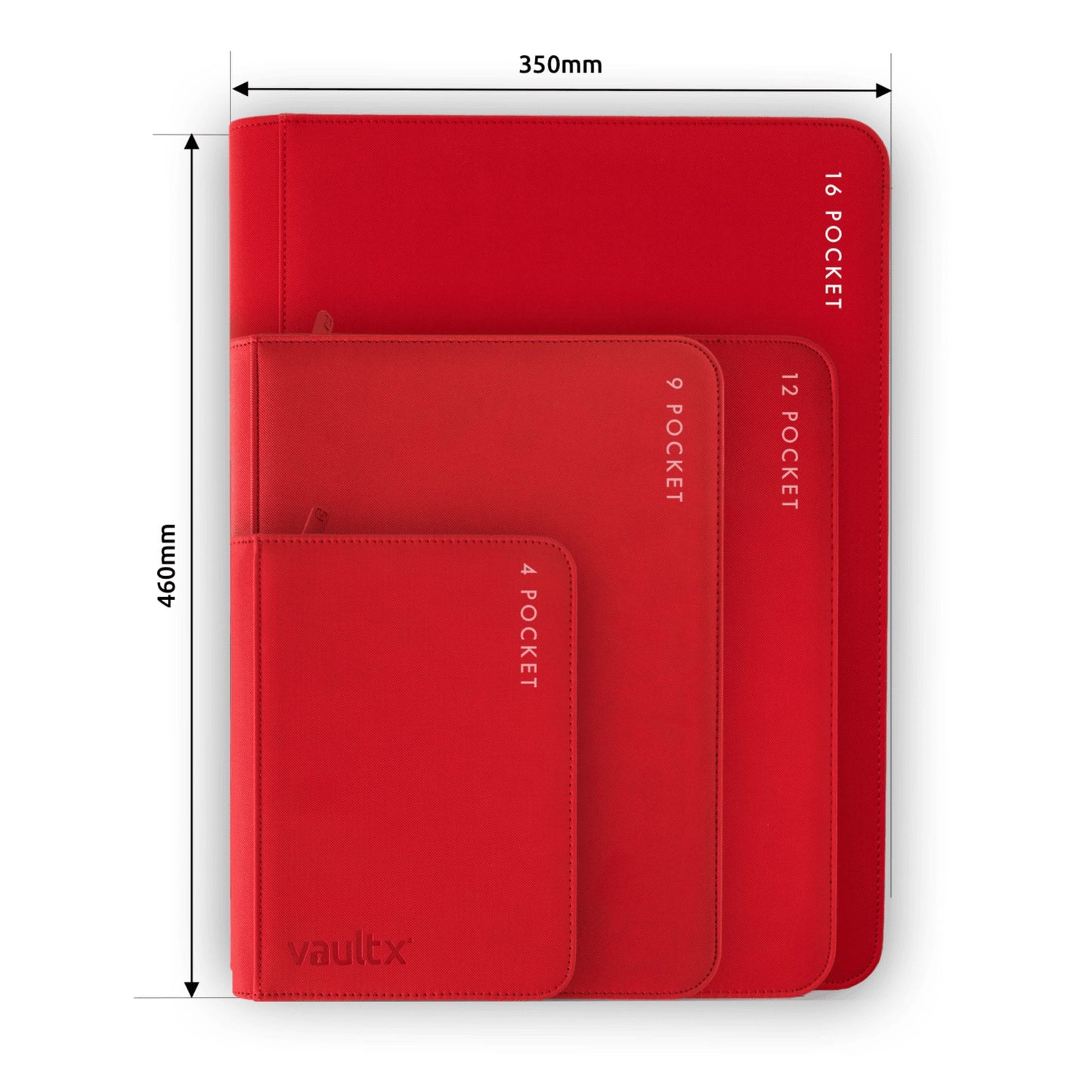 VaultX Exo-Tec Zip Binder - Fire Red (16-Pocket)