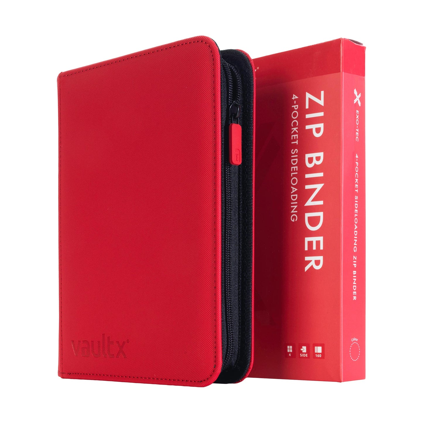 VaultX Exo-Tec Zip Binder - Fire Red (4-Pocket)