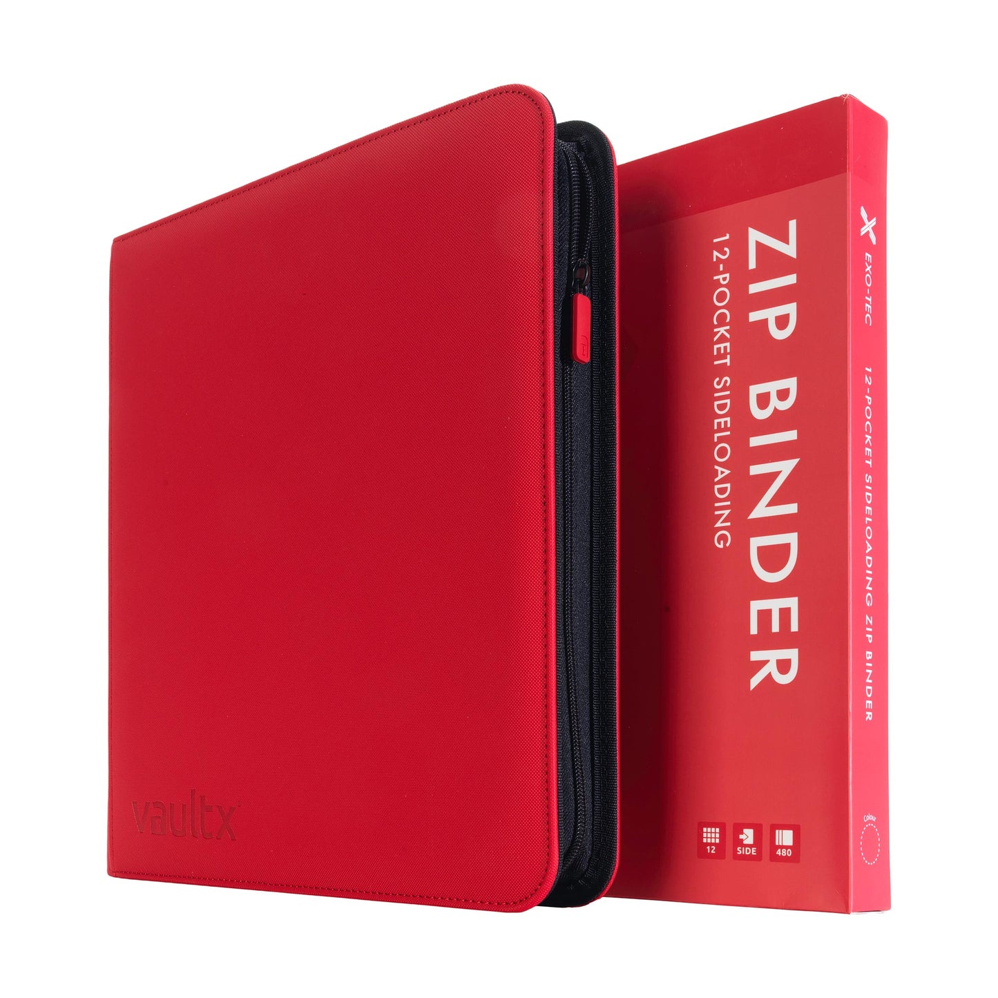VaultX Exo-Tec Zip Binder - Fire Red (12-Pocket)