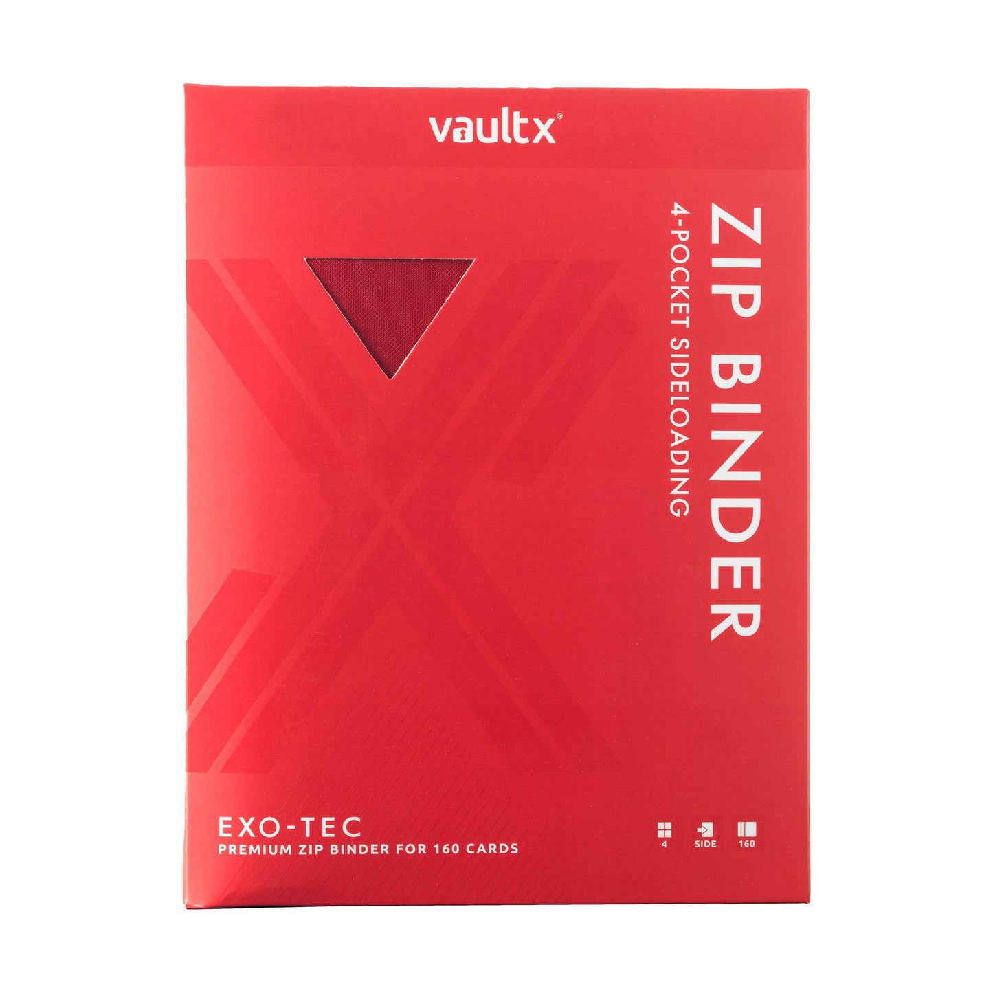 VaultX Exo-Tec Zip Binder - Fire Red (4-Pocket)