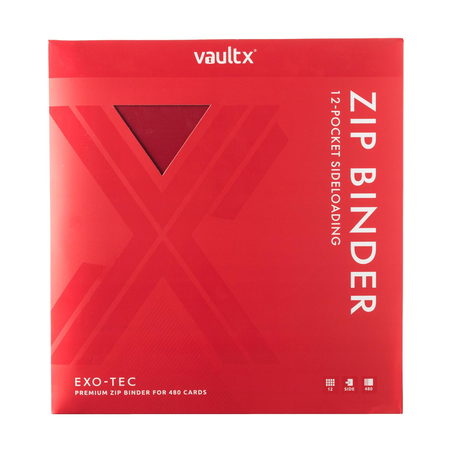 VaultX Exo-Tec Zip Binder - Fire Red (12-Pocket)