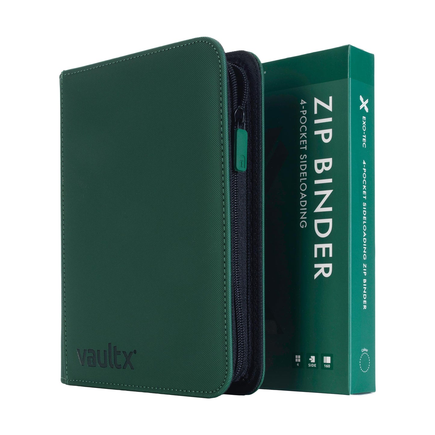 VaultX Exo-Tec Zip Binder - Forest Green (4-Pocket)