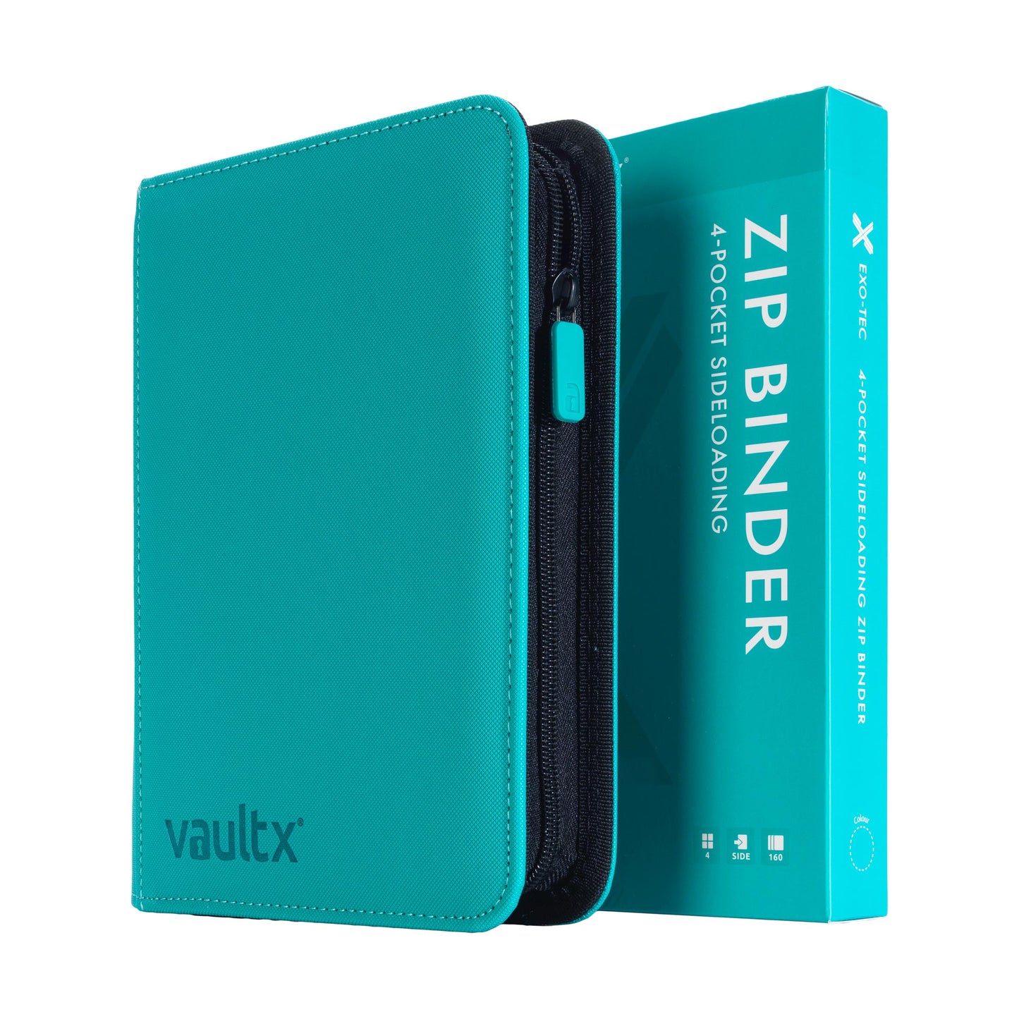 VaultX Exo-Tec Zip Binder - Ocean Blue (4-Pocket)