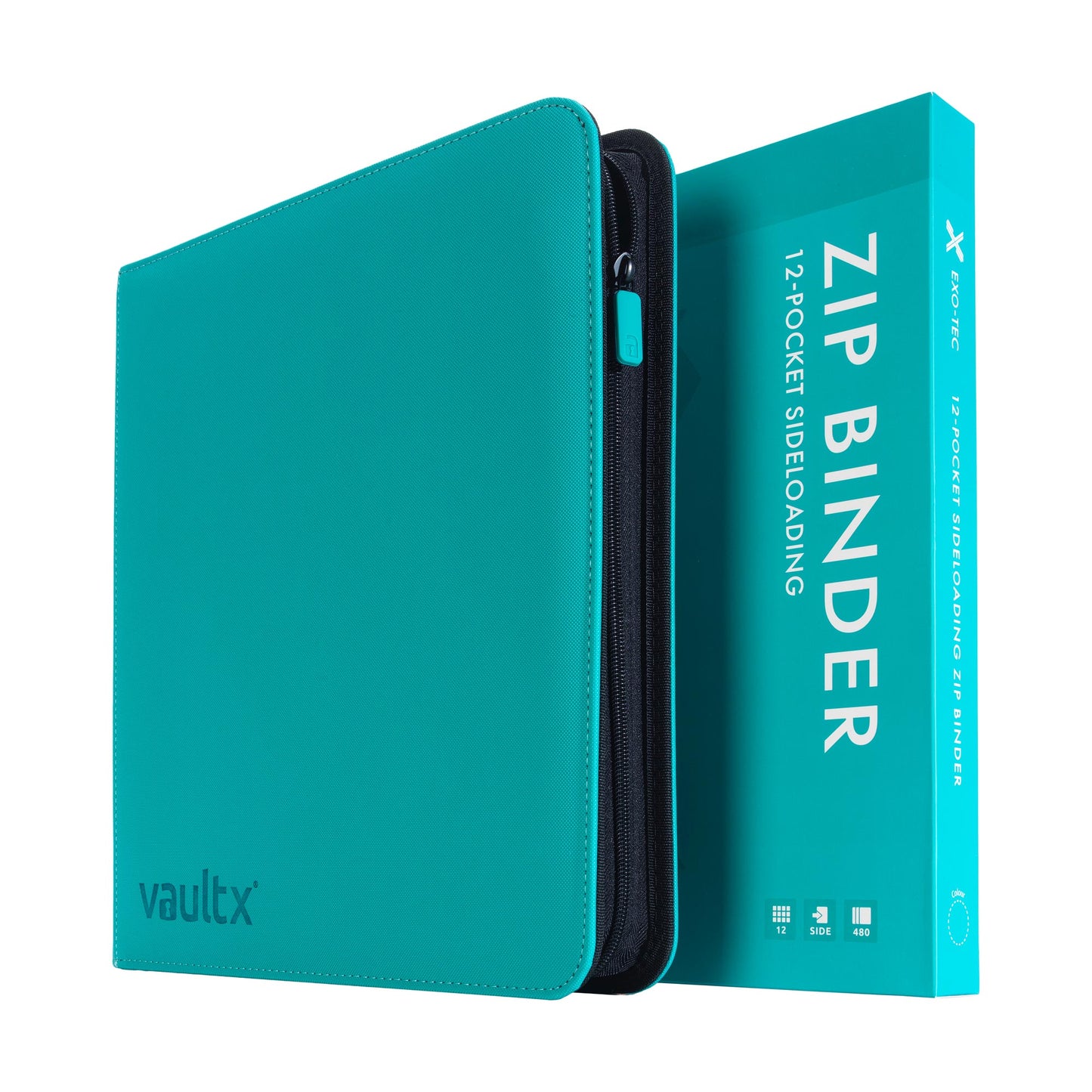 VaultX Exo-Tec Zip Binder - Ocean Blue (12-Pocket)