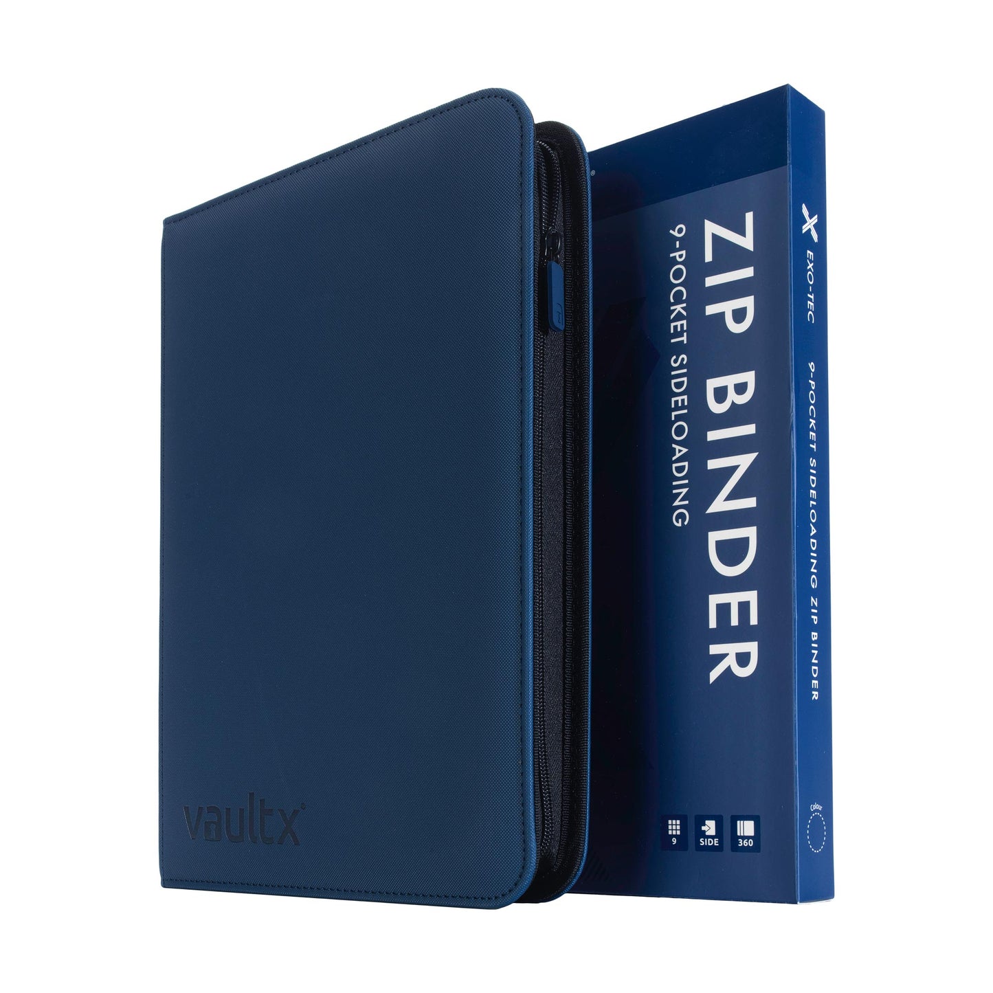 VaultX Exo-Tec Zip Binder - Royal Blue (9-Pocket)