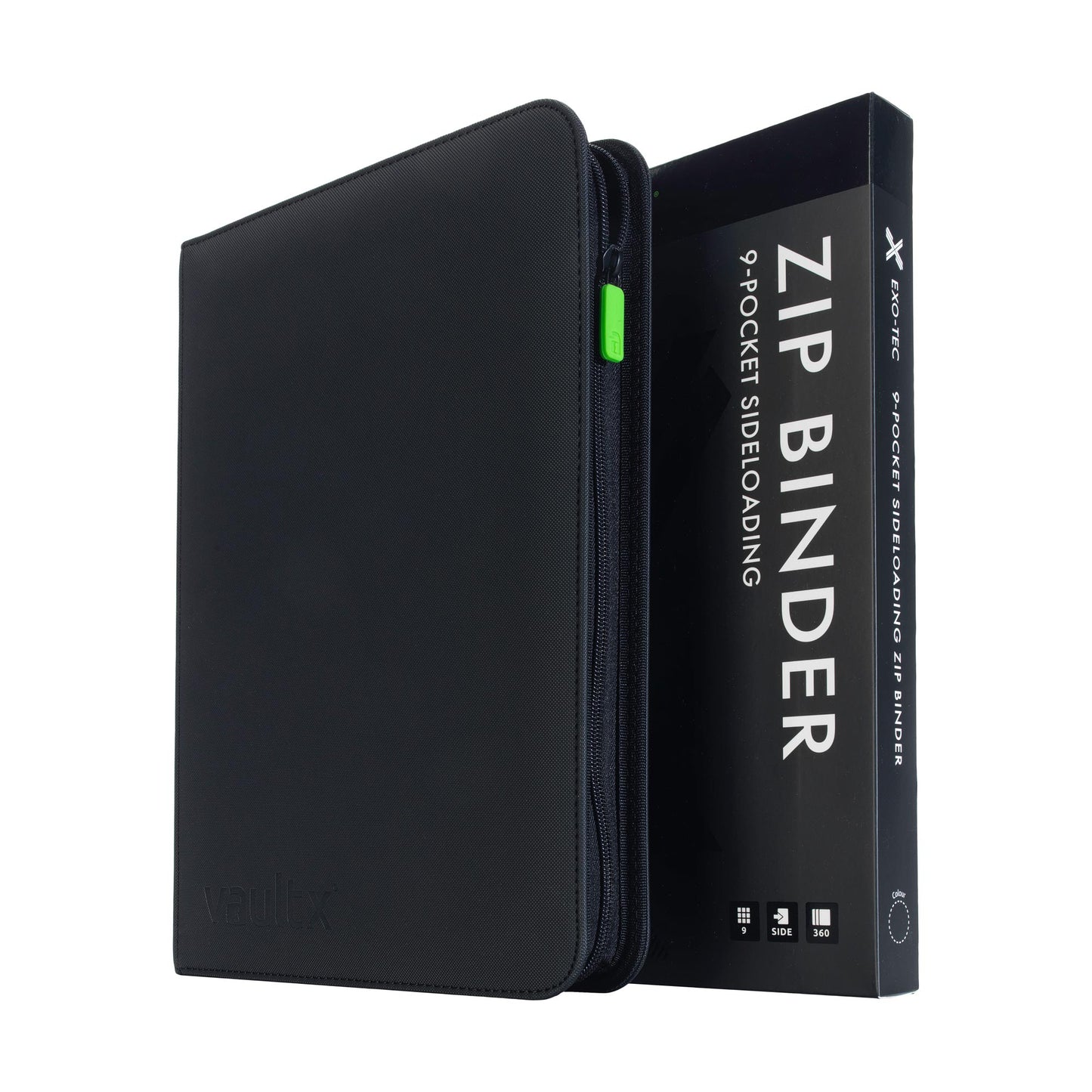VaultX Exo-Tec Zip Binder - Signature Black (9-Pocket)