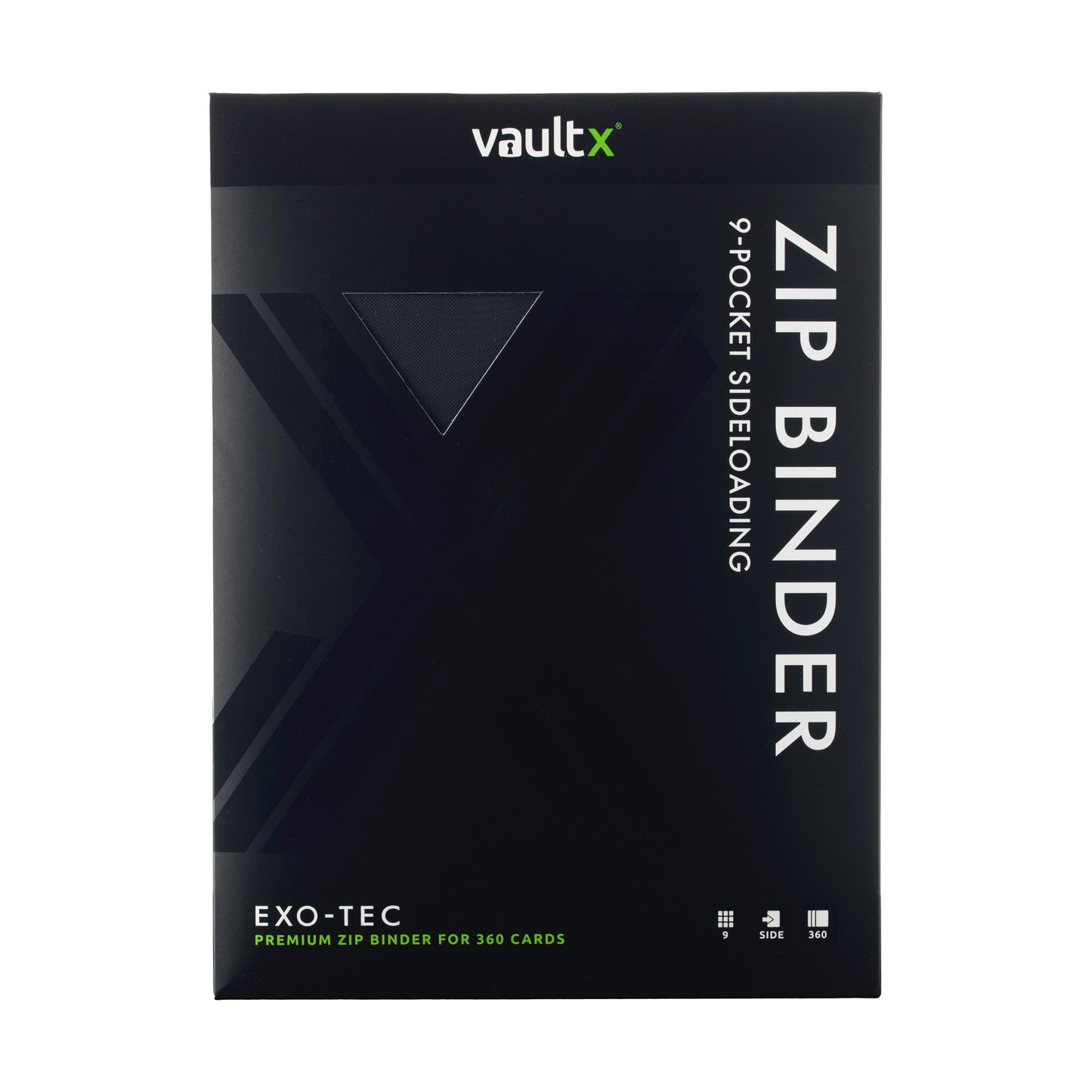 VaultX Exo-Tec Zip Binder - Signature Black (9-Pocket)